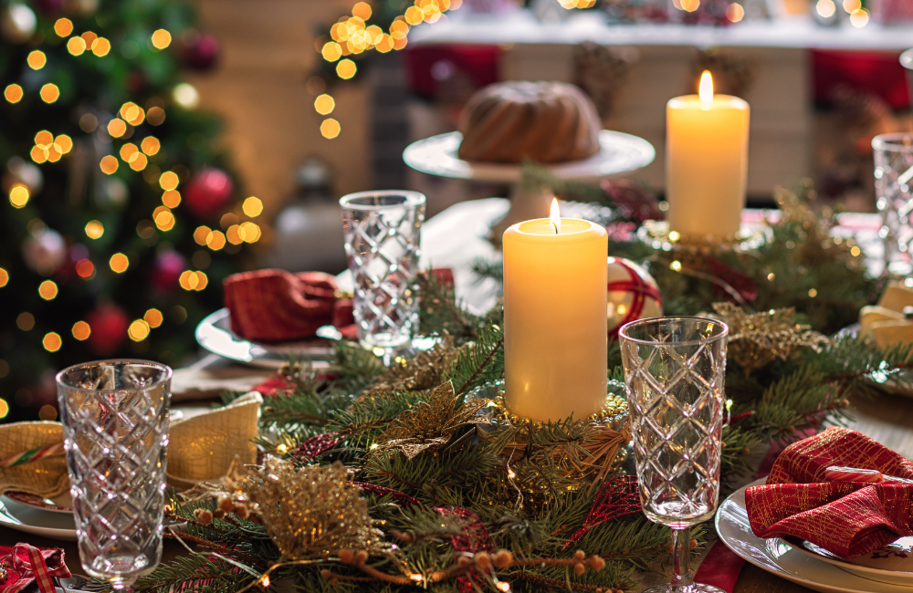 Decoração mesa de Natal - Delicias de Infância Salgados