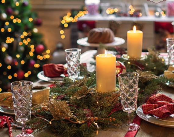 Decoração mesa de Natal - Delicias de Infância Salgados